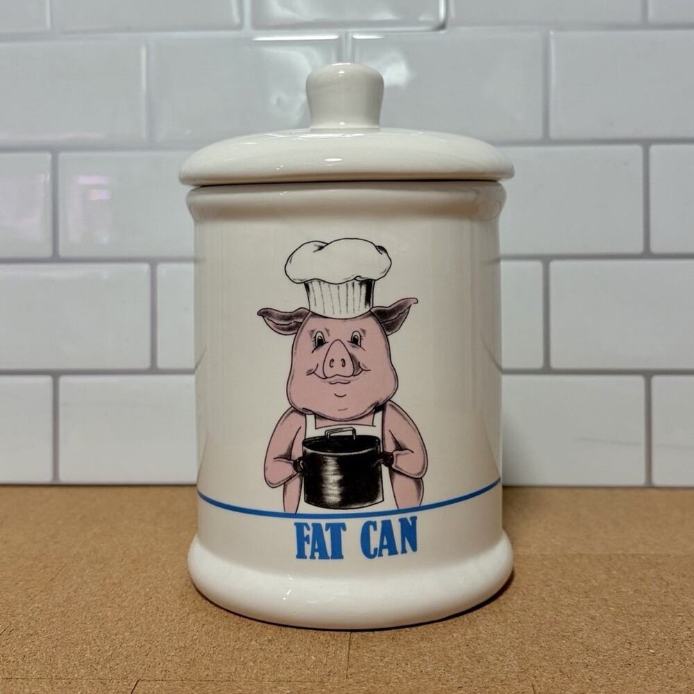 Vintage 1989 Bandwagon “Fat Can” Pig Chef grease/cookie jar